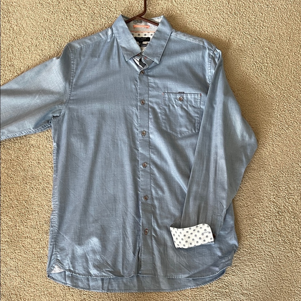 Men's Blue Button-Up Shirt